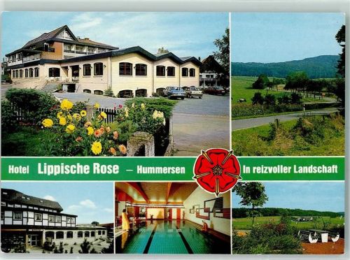 Hummersen Rückseite mit Abschürfungen bzw Kleberesten Hotel Lippische Rose