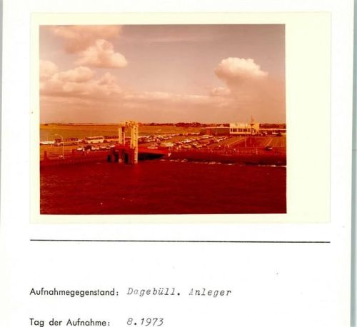 Dagebüll Hafen Anleger Foto montiert auf Karton