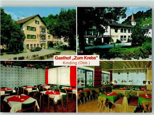 Kinding Gasthaus Zum Krebs Bes.Anni u. Stefan Kaunz Altmühltal Kirchturm Gaststube