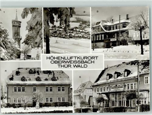 Oberweißbach Fröbelturm FDGB-Erholungsheim Frida Hockauf Geburtshaus von Friedrich Fröbel FDGB-Erholungsheim Winter