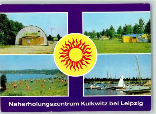 04420 O7101 Kulkwitz - Rückseite mit Abschürfungen bzw Kleberesten Strandkino Campingplatz Strand Segelhafen