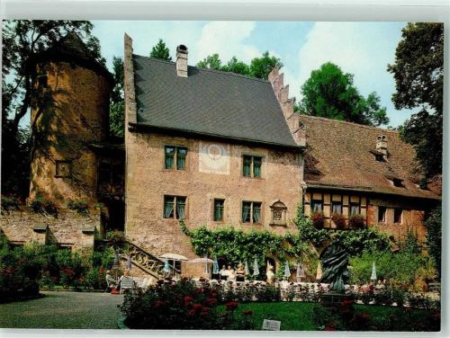 Aschach Rückseite mit Abschürfungen bzw Kleberesten Graf Luxburg Museum Eulenturm kleines Schloss