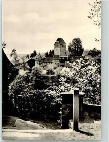 Stadtroda Blick zur Kreuzkirche Rückseite mit Abschürfungen bzw Kleberesten