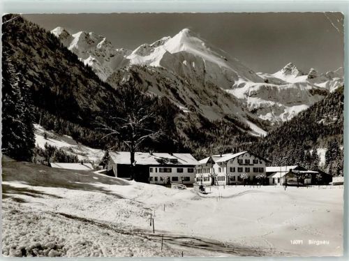 Birgsau Winter Rückseite mit Abschürfungen bzw Kleberesten