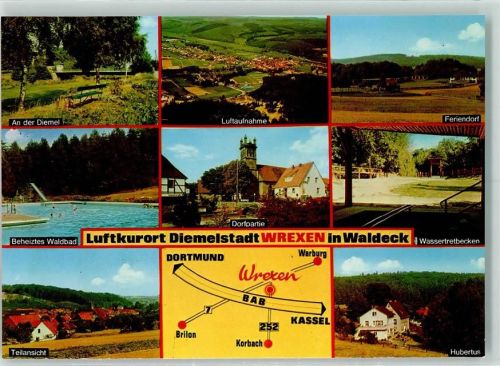 Wrexen Rückseite mit Abschürfungen bzw Kleberesten Hubertus Schwimmbad