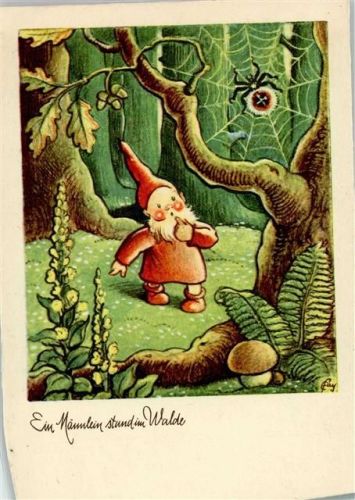 Ein Männlein steht im Walde Künstlerkarte