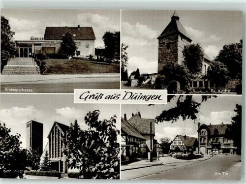 31089 W3225 Duingen Gebrauchsspuren Rückseite mit Abschürfungen und Kleberesten Kreissparkasse Ev. Kirche Kath. Kirche Am Tie