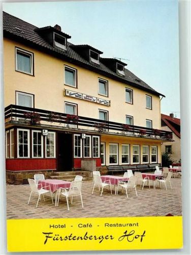 35104 W3540 Fürstenberg , Waldeck - Rückseite mit Abschürfungen bzw Kleberesten Hotel Fürstenbergerhof