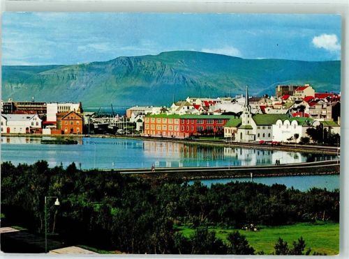 Reykjavik View of the Lake and Mt. Esja