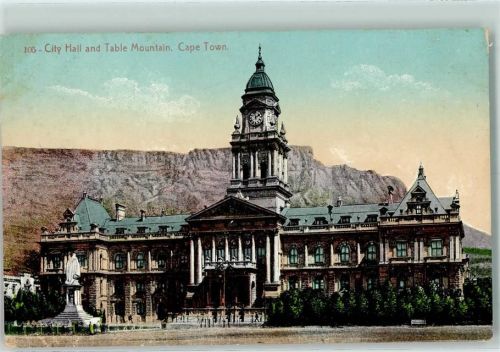 Kapstadt 1916 City Hall and Table Mountain , Cape Town