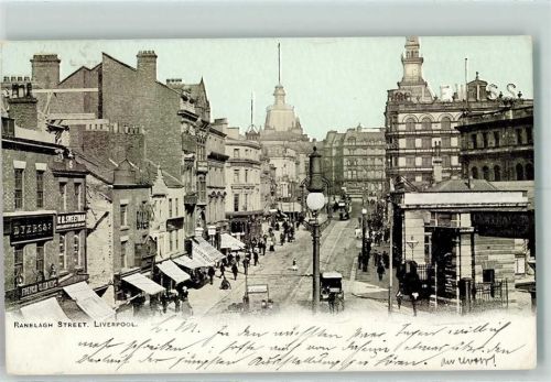 Liverpool 1903 - Ranelagh Street Straßenbahn AK