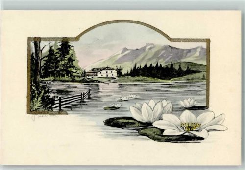 1899 Passepartout Seerosen AK