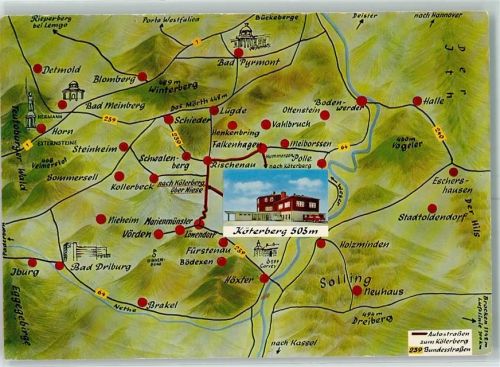 32676 W4927 Köterberg , Lippe - Hotel u. Gasthaus Köterberg Landkarte