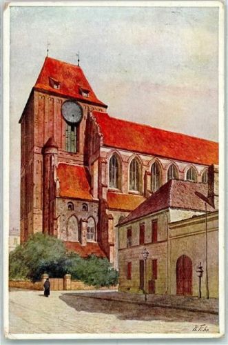 Thorn Torun 1918 Künstlerkarte Johanniskirche AK