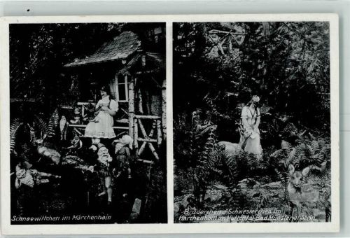 W6552 Bad Münster-Ebernburg am Stein Märchenhain und Tiergarten Schneewittchen Brüderchen u. Schwesterchen Gasthausstempel Schneewittchen