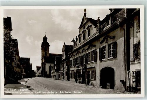 91792 W8836 Ellingen , Bay - Hindenburgstraße Stadtpfarrkirche Gasthaus Römischer Kaiser