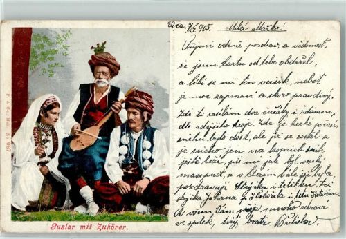 1905 Guslar mit Zuhörer Musikanten epischer Sänger