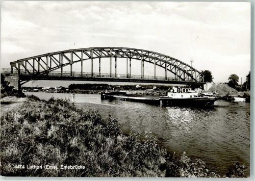 49762 W4474 Lathen - Binnenfrachtschiff Straßenbrücke Ems