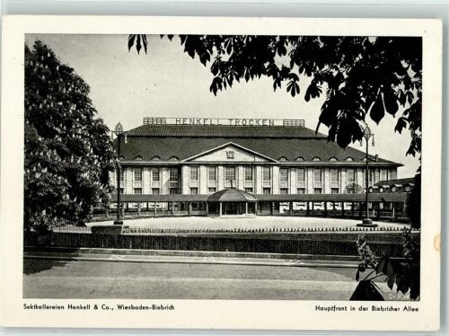 Biebrich Werbung Sektkellerei Henkell Hauptfront in der Biebricher Allee AK