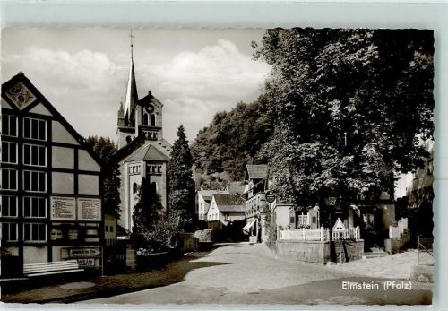 Elmstein Rückseite mit Abschürfungen bzw Kleberesten Strasse Kirche