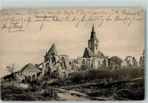 Montfaucon 1916 Kirche Feldpost WK I