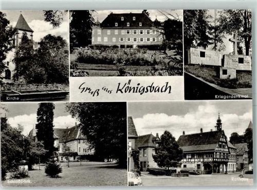 Königsbach-Stein Kriegerdenkmal Rathaus Schloß Kirche