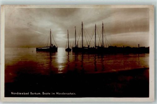 Borkum Boote im Mondenschein