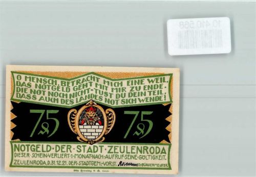 Zeulenroda Notgeld