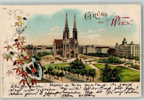 1090 Wien 9. Bezirk, Alsergrund 1901 - Vofiv Kirche Maximilian Platz