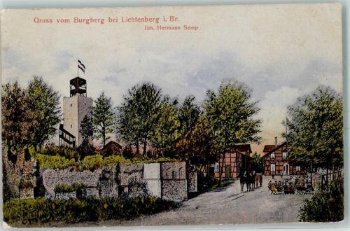 Lichtenberg 1912 Burgberg Inh.Hermann Semp Kutsche Fachwerkhaus
