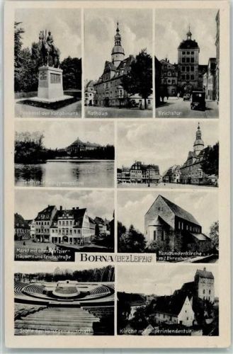 Borna Denkmal der Karabiniers Rathaus Reichstor Markt Stätte der Volksgemeinschaft