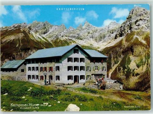 Kemptner Hütte - Hüttenstempel Beschreibung aufgeklebt