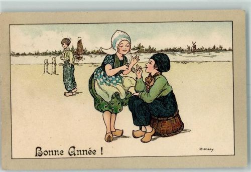 Verlag Dondorf Nr. 500 Bonne Anne Holandkinder Tracht Pfeife AK Hardy, F. 1912 Lithographie