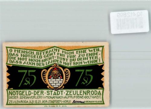 Zeulenroda Notgeld