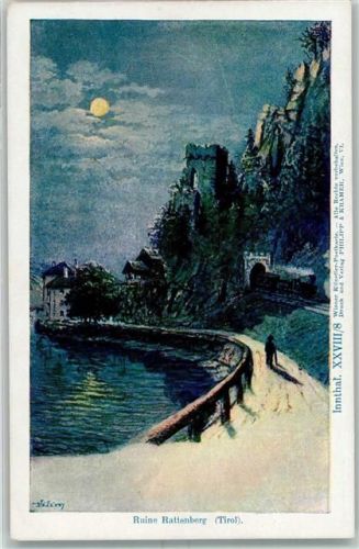 Rattenberg 1900 Philipp u. Kramer Innthal XXVIII-8 Ruine Rattenberg Eisenbahn AK
