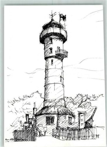 Nordseeheilbad Wangerooge Wangerooger Skizzen Leuchtturm H. Huesmann