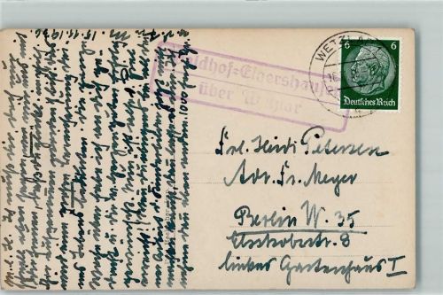 Elgershausen Landpoststempel über Wetzlar Skulptur Echo Herzig Erotik