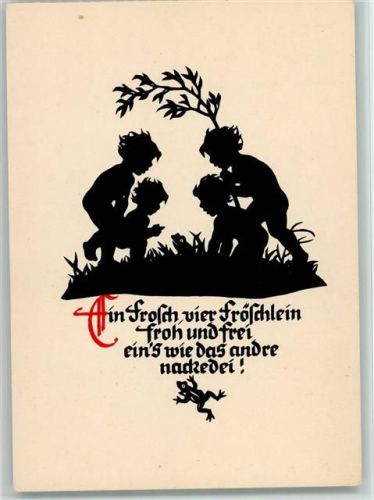 Plischke Kunst - Gedicht und kleine Nackedeis AK