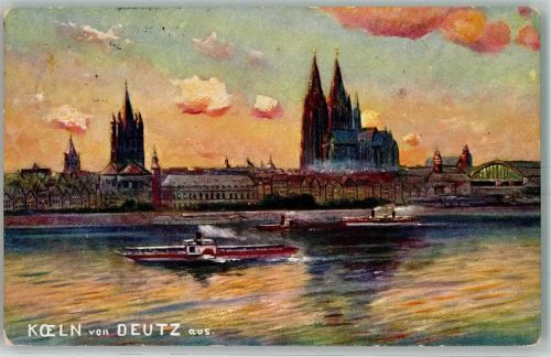 Köln Deutz 105 1912 Rhein Raddampfer Dom