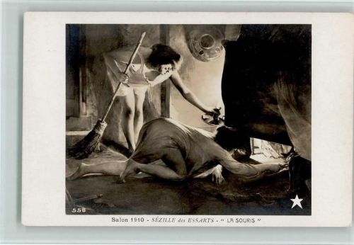 Nr. 556 Etoll Salon 1910 - Szille des Essarts "La Souris - Maus suchen "