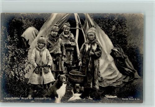 Serie 1-56 Mittet & Co Volkstypen - Lappefamilie mit Hunde , gute Erhaltung