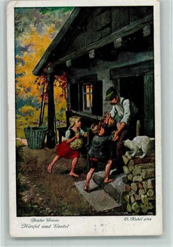 FPHG Uvachrom Nr. 3717 Serie 125 - Hänsel und Gretel Nr. 6 AK sign Kubel