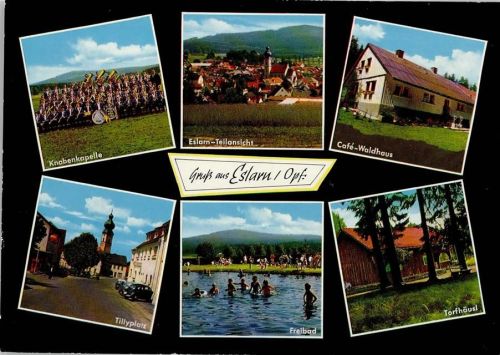 Eslarn Knabenkapelle Teilansicht Café-Waldhaus Tillyplatz Freibad Torfhäusl Mehrfachaufnahme