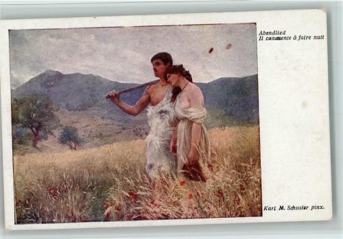 Nr. 1495 sign Karl Schuster - Abendlied - Landwirtschaft