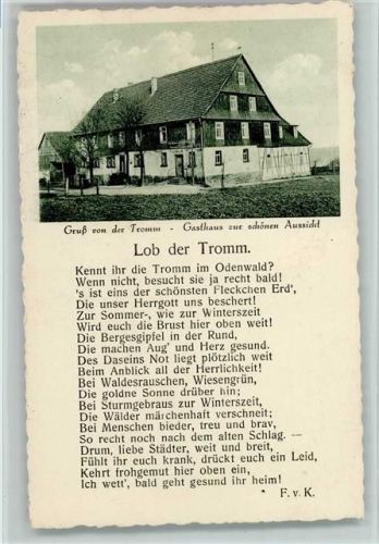 64689 W6149 Tromm - Gasthaus zur schönen Aussicht Gedicht Lob der Tromm F. v. K.