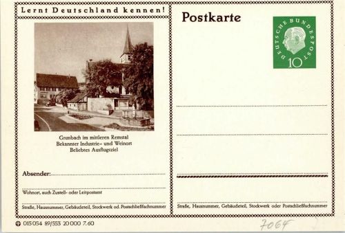 73630 W7064 Grunbach , Rems - Ortsansicht Lernt Deutschland kennen