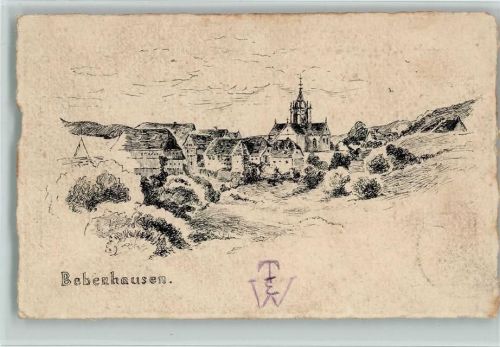 Bebenhausen 1909 Federzeichnung AK