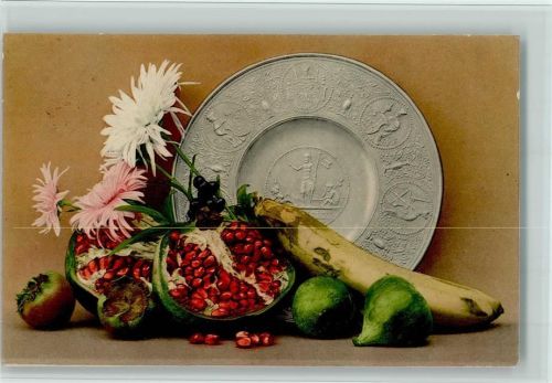 Nr. 636 Exotische Früchte, Wandteller AK Stilleben