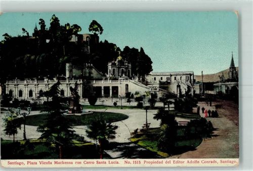 Santiago Plaza Vicuna Mackenna con Cerro Santa Lucia