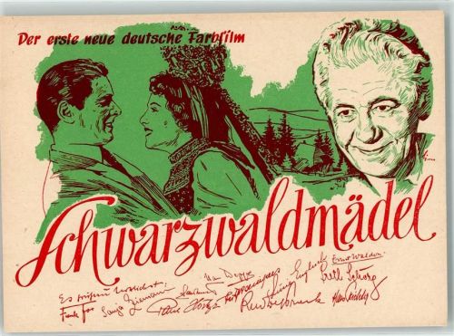 Filmsonderstempel der Deutschen Bundespost im Sonderpostamt Schwarzwaldmädel - Film Der erste neue Farbfilm Film Sonderstempel